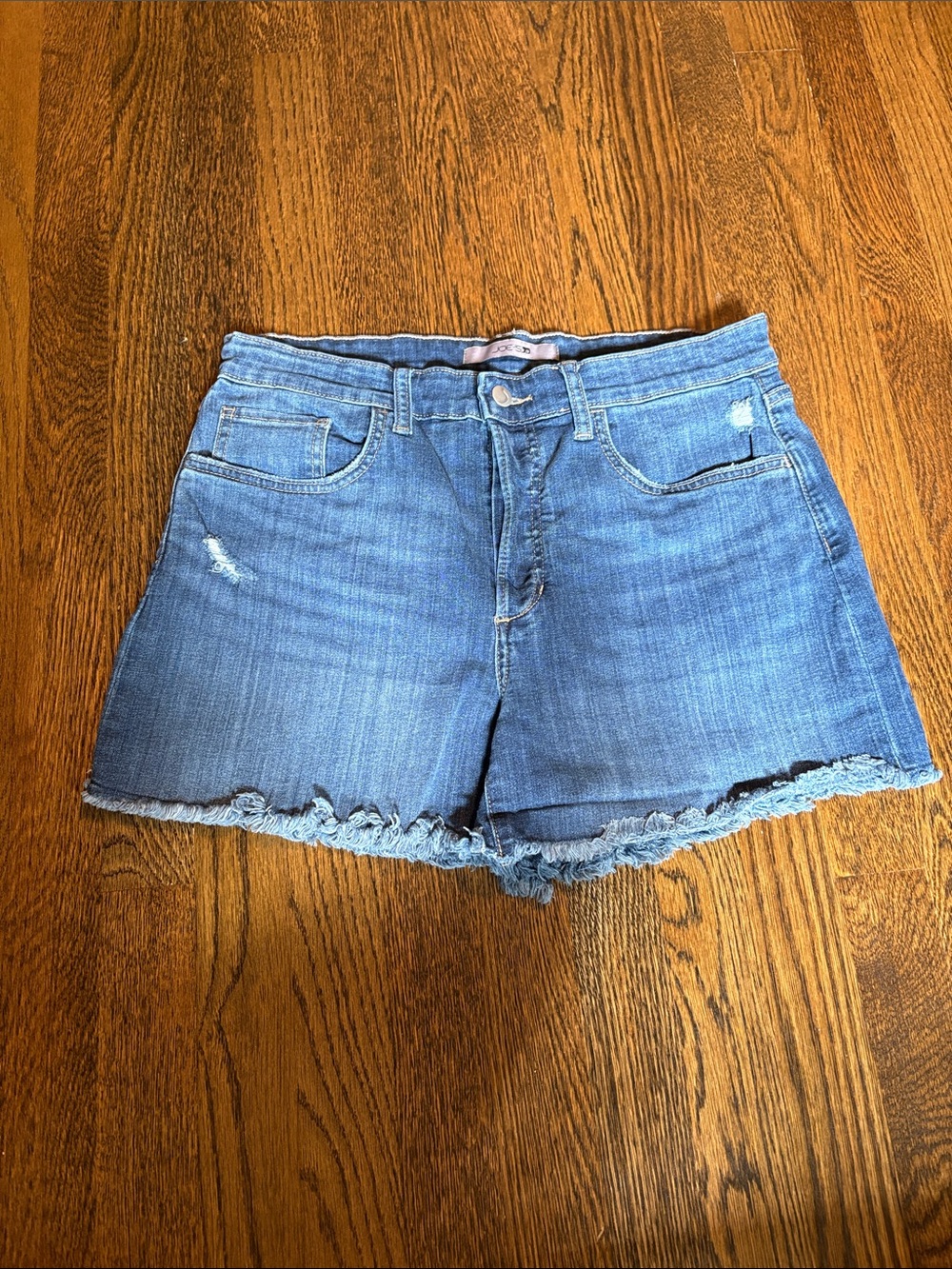 Joe's Jeans Blue Distressed Frayed Hem Shorts